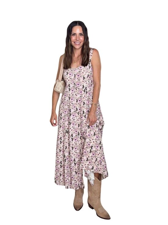 Z Supply + Evereve Dresses & Skirts - Floral Boho Maxi Dress With Sweetheart Neckline & Smocked Back